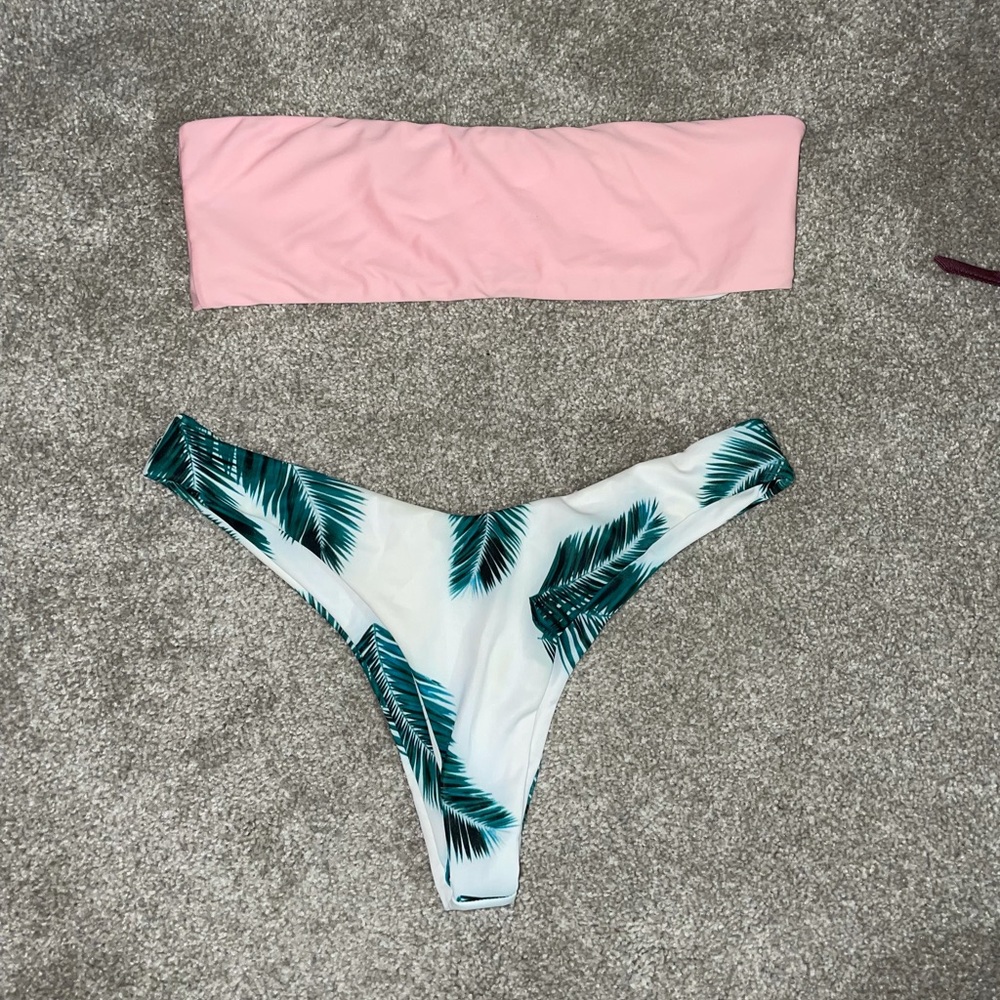 Zaful Pink Palm Tree Bikini